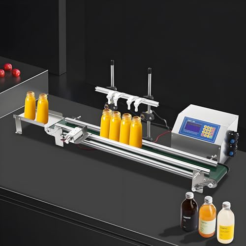 4-Head Liquid Filling Machine with Conveyor