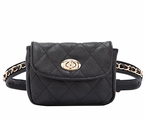 Small Waist Fanny Pack Bag Cellphone Pouch for Women & Girls (Black)