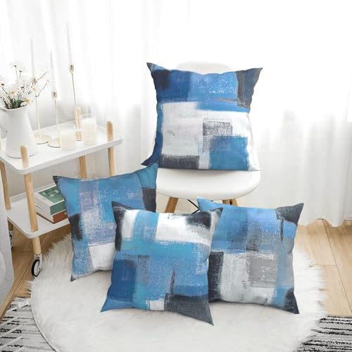 Abstract Blue Grey Throw