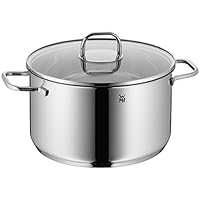 WMF Inspiration Kochtopf groß 24cm, Glasdeckel, Fleischtopf Induktion 5,7l, Cromargan Edelstahl poliert, unbeschichtet