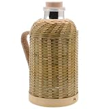 Retro Thermoskanne aus Glas und Bambus 1,3l für Zuhause Weihnachten Event