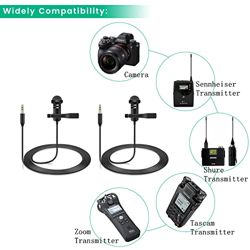 2-Pack Lavalier Lapel Microphone Compatible With Rode Wireless Go 2 / Ii & Dji Mic Bodypack Transmitters - Omnidirectional Lav Wearable Mic For Vlog Interview Streaming Lectures Broadcasters #TOP4