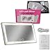 Feisate Car Visor Mirror with Rechargeable LED Light - 3 Light Modes & Dimmable Touch Screen- Big Sun Visor Vanity Mirror for Truck- Interior Passenger Princess Car Accessories for Women Girl- White