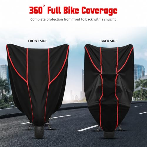 Image of Bike Cover for Intruder 150 100% Waterproof, Dustproof & Scratch Resistant| Fully Bottom Elastic UV Resistant Heavy Duty Body Cover | All Weather Outdoor Use