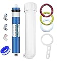 Huining Reverse Osmosis Membrane RO Membrane Housing Kit with 1/4 Quick Connector,Check valve,Water Pipe,Wrench Whole Set for Residential Household Hospital Water Filtration System (75GPD)