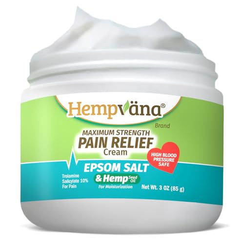 Hempvana Epsom Salt Maximum Strength Pain Relief Cream w/ Hemp Seed Oil