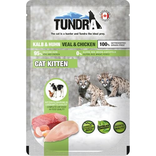Tundra Katzenfutter Kitten Kalb & Huhn, Pouchbeutel 16 x 85 g