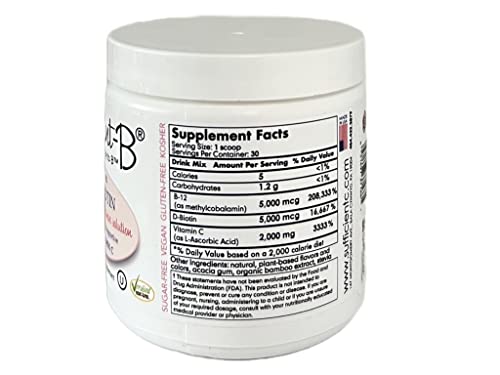 Sufficient-C Abundant-B High Dose B-12 And Biotin Pink Lemonade Drink Mix Solution #TOP1