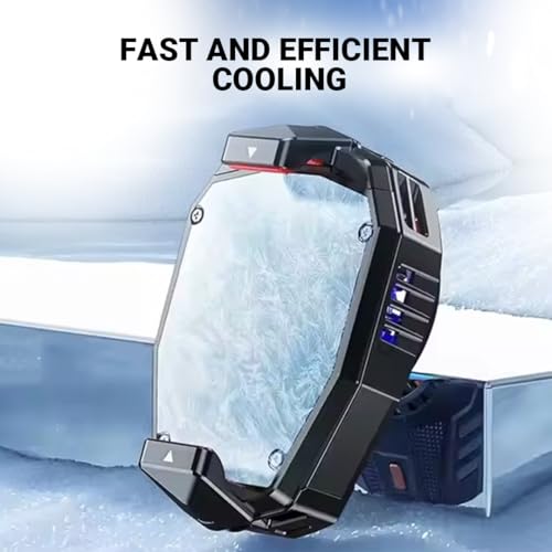 Image of Ant ICE10 Phone Cooler for Gaming, Universal Phone Cooling Fan with 3 Speed Cooling Modes, RGB Fan, Ultra Quiet LED Temperature Display for iPhone Android Smartphones Cell Phone Cooler Black