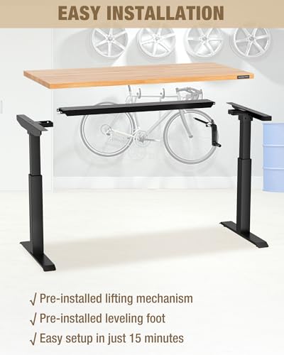 Image of WORKPRO 47.2 inch x 23.6 inch Adjustable Workbench with Crank Handle, Rubber Wood