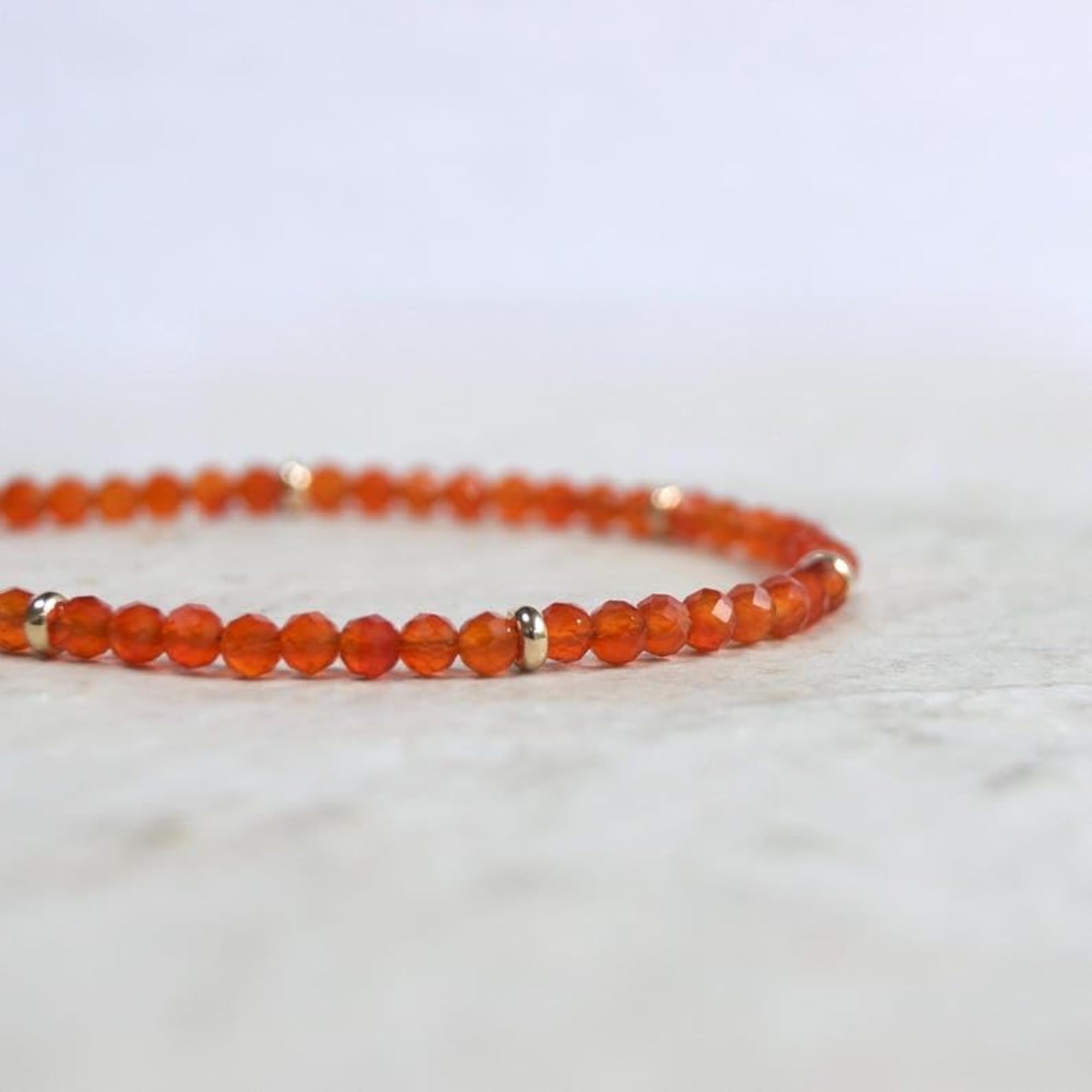 3.5mm Carnelian Bracelet for Men & Women, Adjustable