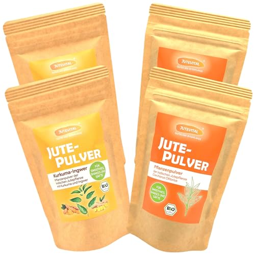 Frullato in polvere pacchetto vitale 2-plus-2 | 2 polveri di iuta originali e 2 polveri di juta zenzero di curcuma