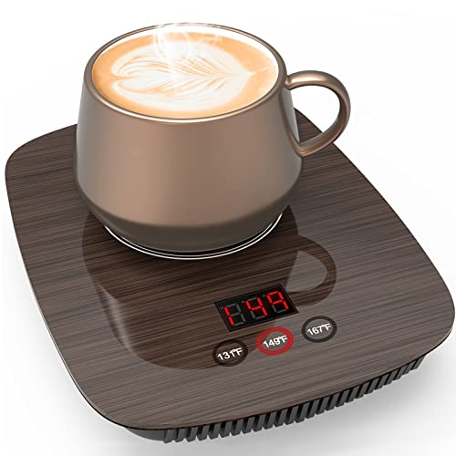 Mug Warmer,Coffee Warmer for Desk,Electric Cup Warmer with Three Temperature Settings,Coffee hot Plate for Cocoa Tea Milk with Auto Shut Off After 4H Feature (Wood Color/Without Mug)