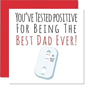 Grappige vaderdagkaarten voor papa – positieve beste vader ooit – grap gelukkige verjaardagskaart van zoon dochter, vader geschenken, 145 mm Vaderdag wenskaarten cadeau papa