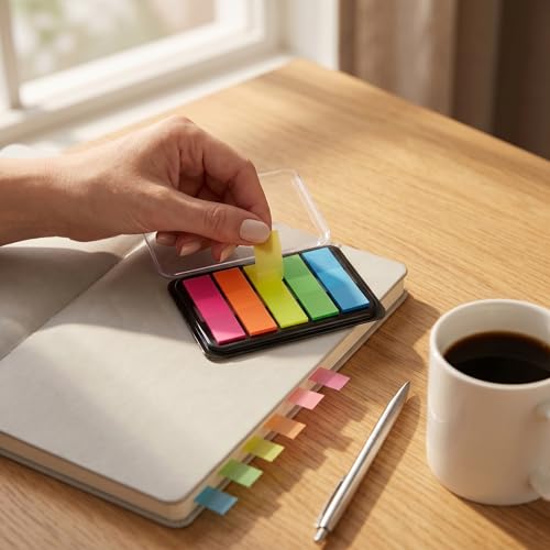Cute Sticky Notes, 3pcs Fluorescent PET Small Note Pads, Transparent Waterproof Planner Stickers Kawaii Sticky Notes with Portable Case for Book Annotating Page Markers Office School Supplies - Image 7