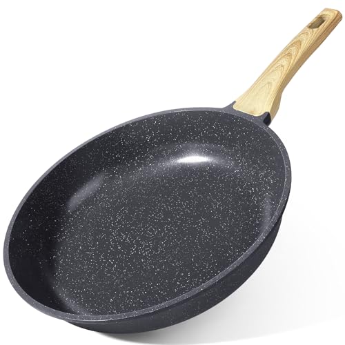 GiPP Sartén Antiadherente de Cerámica，Sartén Saludable y No Tóxica de 24 cm,Compatible con Inducción,Libre de PFAS y PFOA,Apta para Lavavajillas,Mango de Tacto Frío (Gris,24cm)
