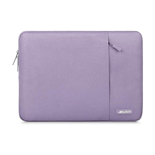 Image of MOSISO Laptop Case 15 inch, 15 inch Laptop Sleeve Compatible with MacBook Air 15 M4 A3241 M3 A3114 M2 A2941 2025 2024 2023,Dell XPS 15,Polyester Vertical Computer Sleeve Bag with Pocket, Purple