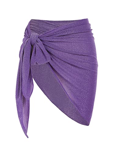 Image of ZAFUL Women's Sarong Coverups Beach Wrap Sheer Bikini Cover Up Mini Skirt | Wraps Swimwear, Cover Ups for Swimwear, Multi-Wear, Texture, Floral