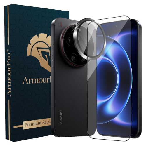 Image of ArmourPro Edge to Edge Tempered Glass for Xiaomi 17 Ultra with Black Camera Ring Guard, 9H Screen Protector, Anti-Scratch, Anti-Fingerprint, Bubble-Free Installation Kit