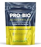 Probiotics for Gut Health | 180 Lactobacillus Acidophilus Tablets (Not Capsules) | High Strength Probiotic Supplement for Men & Women | Vegan, GMO, Gluten Free & UK Made
