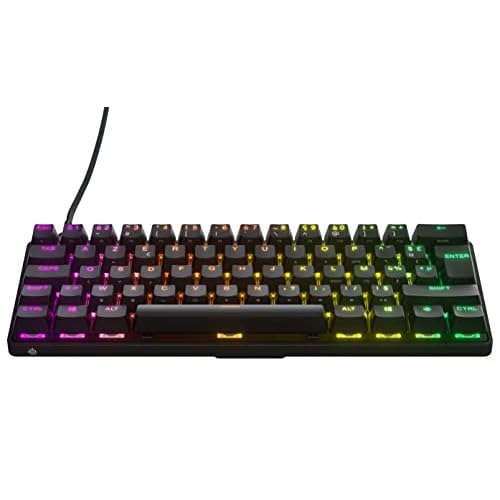 SteelSeries Clavier HyperMagnetic gaming Apex Pro Mini – Actionnement ajustable – Facteur de forme compact de 60 % – RVB – Capuchons de touches PBT – USB-C – Français AZERTY