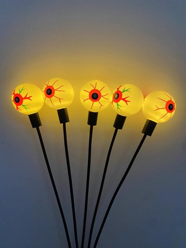 Ebzak Solar Garden Decor Eyeball Halloween Lights for Garden Tree, Courtyard, Wedding Party, Christmas Lighting Decor/Day & Light Modes Changing Solar Fairy Decorative Lights (Multicolor)