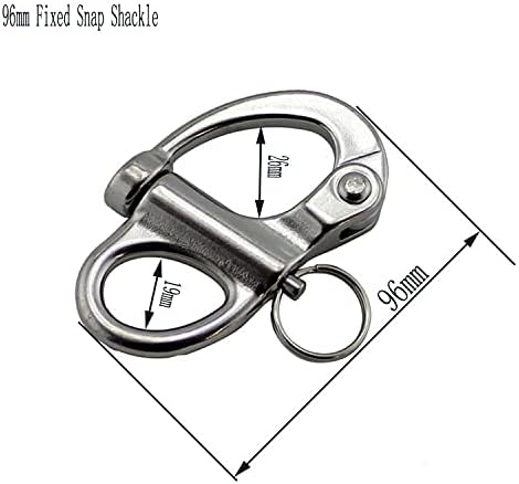 Silver Fixed Eye Bail with Eye Ring for Sailboat Stainless Steel Fixed Snap Anchor Shackle Rigging 96mm - (Color: 96mm)