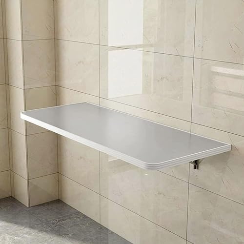 Mesa de pared plegable de acero inoxidable cepillado 304 que ahorra espacio, barra de desayuno y escritorio de computadora, mesa plegable montada en la pared, diseño compacto para espacios pequeños