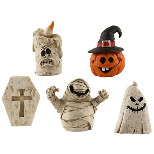 Mini figurines d'halloween pour composer un terrarium d'automne et décorer un buffet
