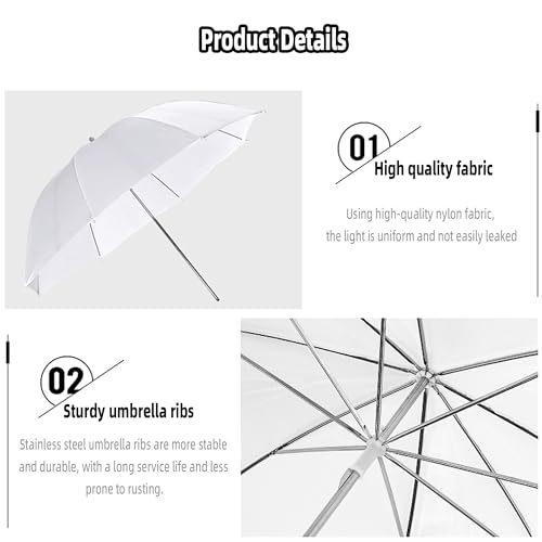 Parapluie blanc translucide Godox UB008 100 cm diffuseur souple studio - 7