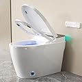 Smart Toilet, One Piece Toilet, Smart Toilet with Bidet Built In LED Display, Foot Sensor, Heated Bidet Seat, Blackout Flush, Warm Water and Dryer