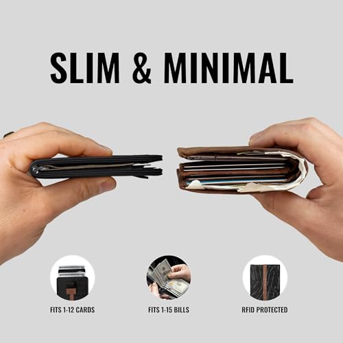 Image of Kings Loot Wallet for Men | Minimalist Slim RFID Blocking Leather Design with Cash Pocket & Card Pull Strap | Holds 1-12 Cards | Stylish & Durable Wallets | Supercar Collection (Midnight Reserve)