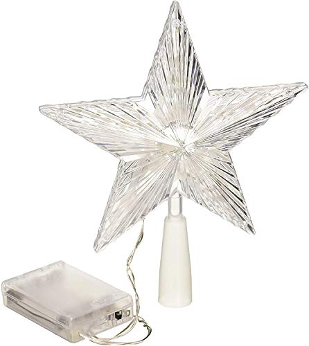 Strong Camel 8.5'' Flash Light Led Decoration Lamp Pentagram Star Christmas Tree Topper Lovely Shiny Xmas Decorative