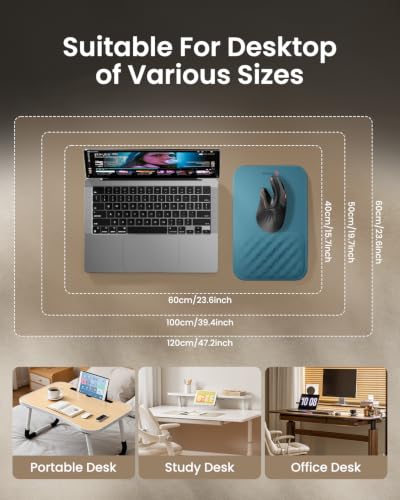 Image of ProtoArc Ergonomic Mouse Pad with Wrist Rest, MP50 Mousepad with Massage Design, Soft Memory Foam and Non-Slip PU Base for Pain Relief, Desk, Home, Office, 12x8 Inches, Blue (Mouse Not Included)