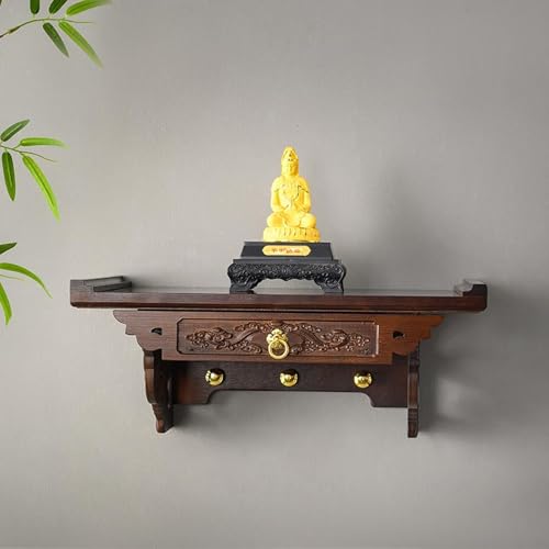 Altar de Buda para pared con cajón y mesa de meditación de 60cm 7