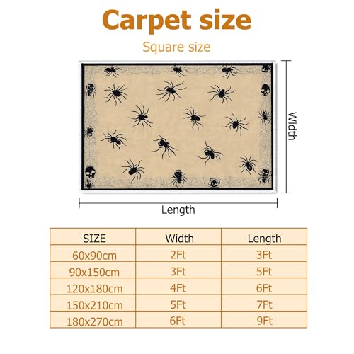 Tapis d'araignée doux et tapis d'Halloween résistant aux taches