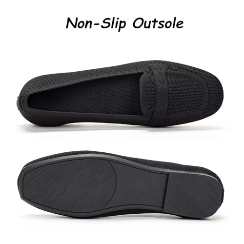 Image of Frank Mully Women's Loafer Flats Square Toe Comfortable Office Work Shoes, Cute Penny Loafer Slip On Walking Driving Shoes