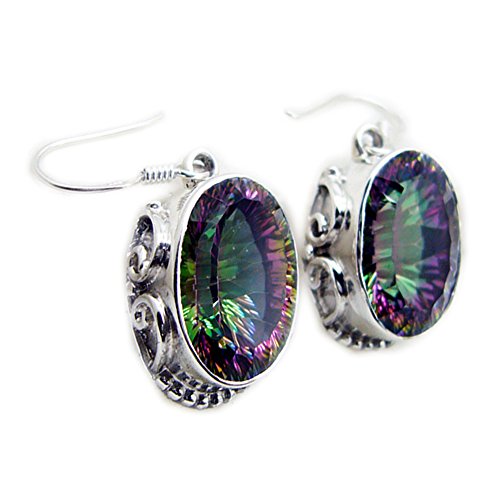 Boucles d'oreilles mystic quartz en argent le cadeau idéal ovale
