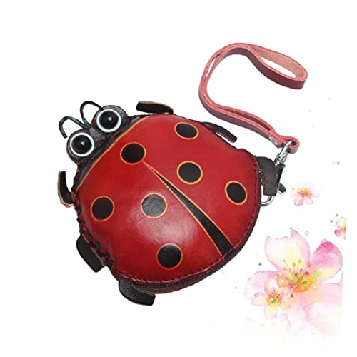Ladybug Coin Purse - Animal Change Pouch, Cartoon Credit Card Holder, Leather Coin Pouch Wristlet Wallet, Cute Ladybug Pouch4