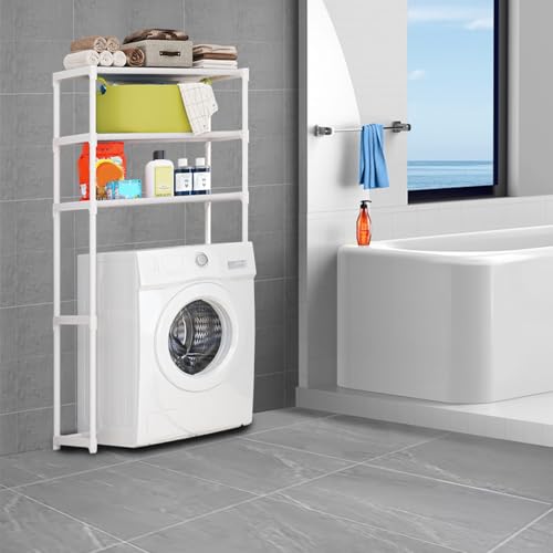 Support de rangement pour lave-linge et étagère machine à laver meuble blanc