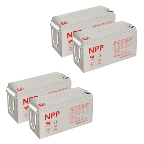 NPP NPG12-150Ah Gel Battery 12V 150Ah (4 Pack) for Solar