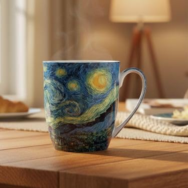 Taza McIntosh Van Gogh Starry Night de porcelana fina miniatura 3