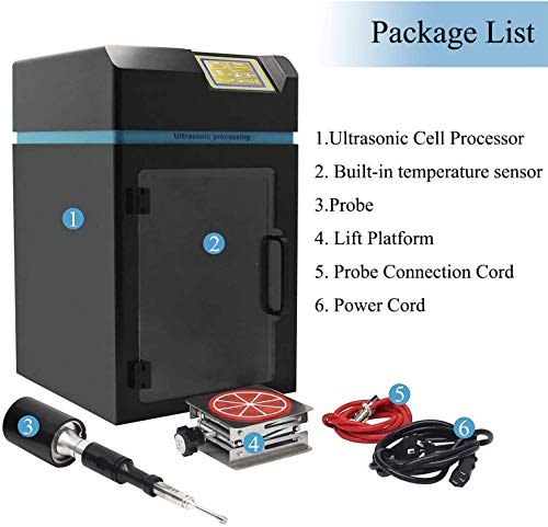 Cgoldenwall 2 In 1 Ultrasonic Homogenizer Sonicator Processor Lab Cell Disruptor Mixer Analysis Of Ultrasonic Processor Ce 100-240V 24Khz Integrated (2000W，100Ml～3000Ml) #TOP7