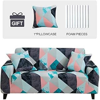 JOYDREAM Stretch Armchair Slipcovers, 1 Seater Sofa Cover, Easy-fit Sofa Slipcovers, Furniture Protector for Armchair, Soft Fabric Settee Covers with 1 Free Cushion Cover (Small, Color triangle)