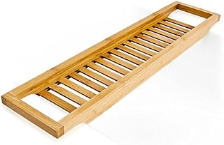 Bamboo Bath Shelf 64 x 15 cm Bathtub Bridge Bath Attachment Bamboo Wood Bath Shelf