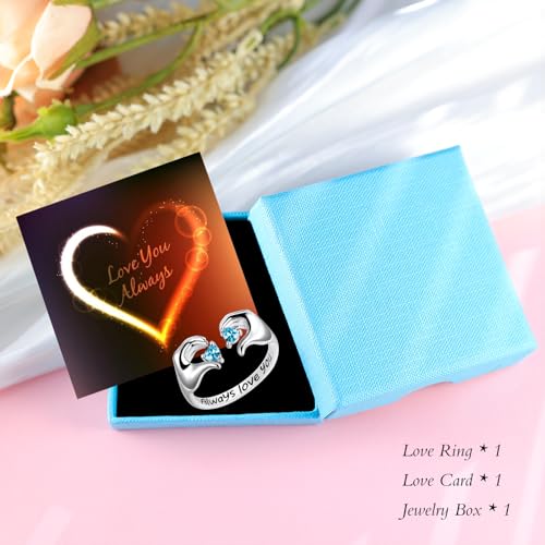 Heart Claddagh Rings, Sterling S925 Silver, Mother Daughter Ring, Promise Ring For Girlfriend, Best Friend Ring, Friendship Rings, Birthstone Ring, Always Love You4