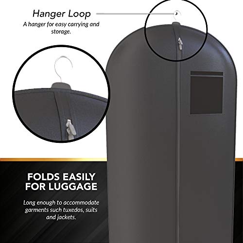 Black Tuxedo Garment Travel Bags 3 Pack With ID Tag Window - 48" X 24"3