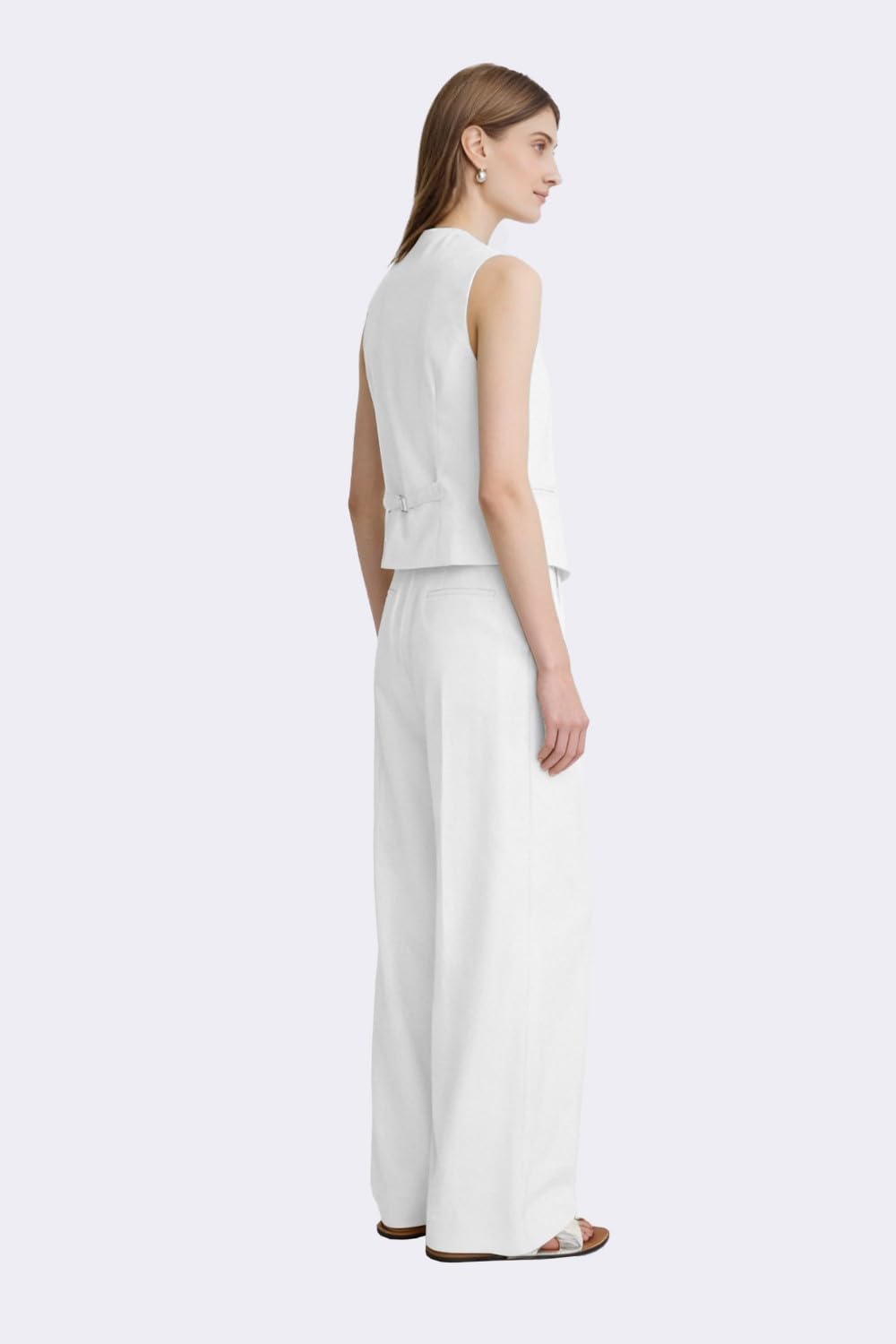 Conjunto de chaleco casual sin mangas para mujer, pantalones largos, trajes de verano elegantes para trajes de boda para mujer