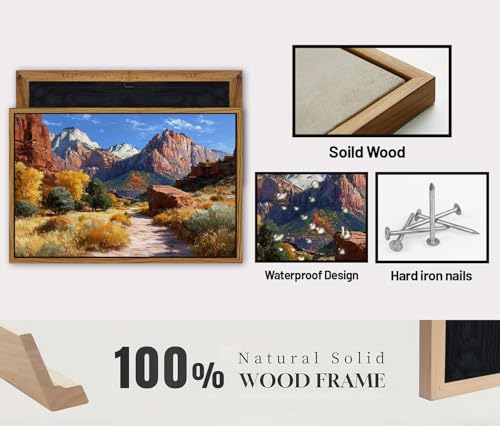 Image of Zion National Park Canvas Wall Art Red Rock Canyon Scenery Wall Decor Nature Utah Mountains Landscape Prints Painting Southwest National Park Posters for Living Room Bedroom Home Decoration 16x24 inch