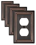 ZILLSEA 4-Pack Duplex Wall Plates, Aged Bronze Outlet Covers, Metal Electrical Outlet Cover Plates, 3.15''*4.88'', Midsize